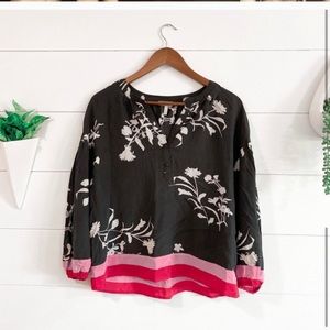 Joie Eliga Silk Floral Blouse NWOT Colorblock Top